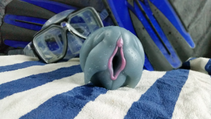 Anthro Shark Next to Snorkel Equipment